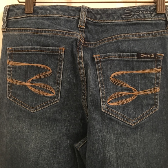 Seven7 Studio Flare Blue Jeans - Size 8 - Picture 3 of 6